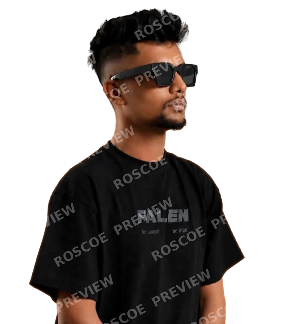 Roscoe in profile wearing black sunglasses